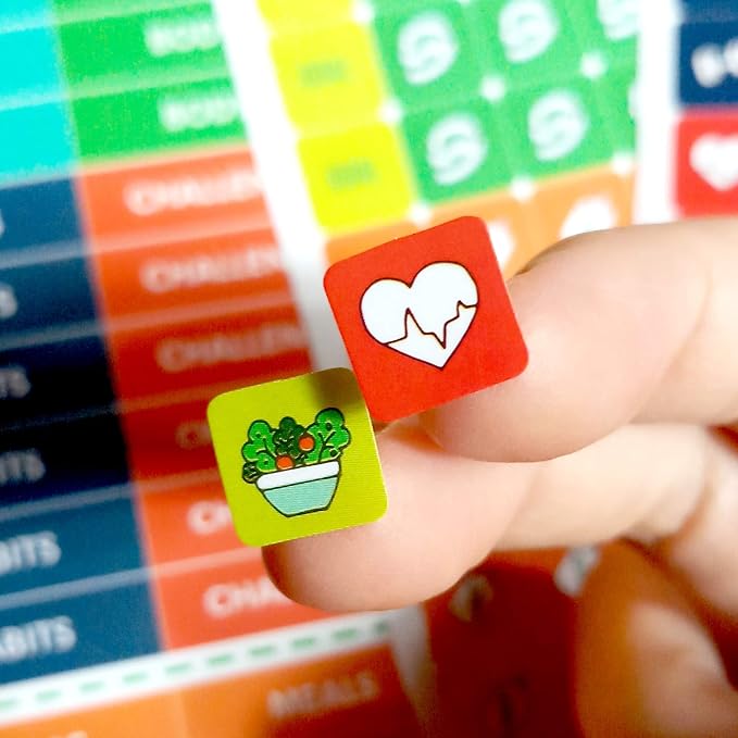 Mirida Planner Stickers - Fitness Pack of 2076 Mini Icons for Workout, Healthy Diet, Gym Exercise, and Habits - for Calendar and Journal