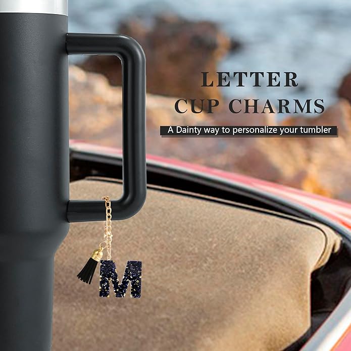 Letter Charm Accessories for Stanley Cup 1 PCS Cute Initial Keychain Handle Charm for Stanley Tumbler for Women
