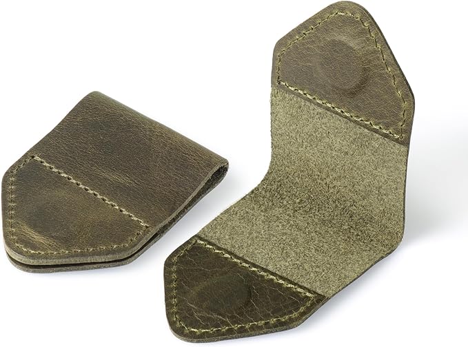 Londo Genuine Leather Handmade Bookmark (Set of 2) (Magnetic, Green)