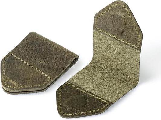 Londo Genuine Leather Handmade Bookmark (Set of 2) (Magnetic, Green)
