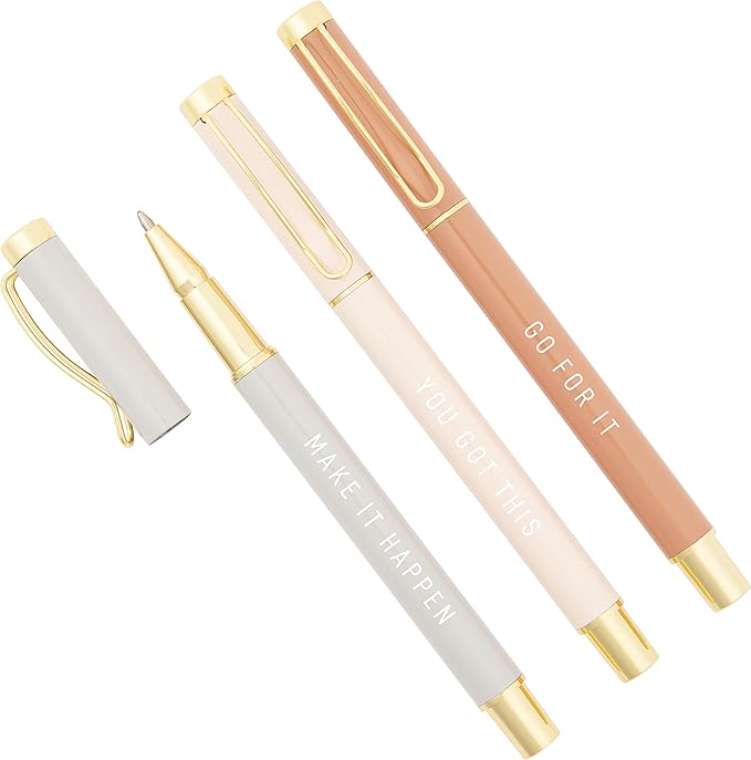 Sweet Water Decor You Got This Metal Pen Set - Inspirational Gifts for Women - Medium Ballpoint Pens with Black Ink - Motivational Office Accessories and Desk Decor - New Job and Graduation Gifts