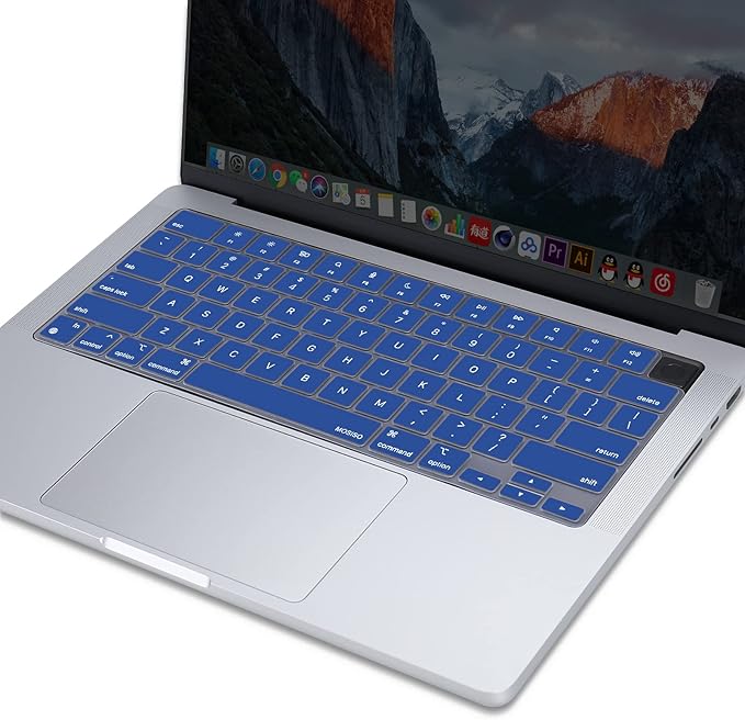 MOSISO Keyboard Cover Skin Compatible with MacBook Air 15 inch M3 A3114 M2 A2941/Air 13.6 A3113 A2681/Pro 14/16 M4 M3 M2 M1, Royal Blue