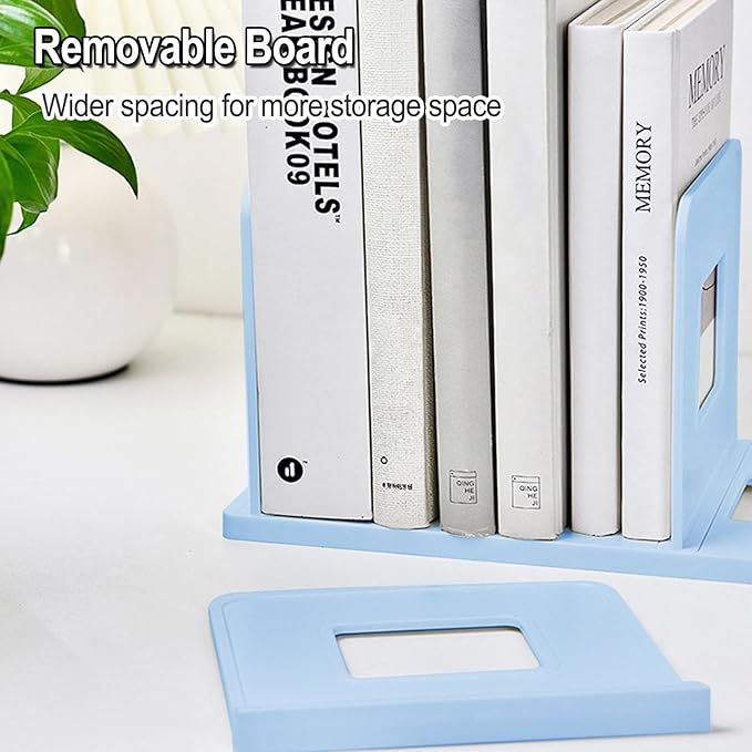 Lemical 4 Section Divider File Folder Holder Desk Book Organizer Desktop Bookshelf File Organizer Portable Plastic Kitchen Under Sink Organizer Pot Rack Handbag Sorter (Blue)