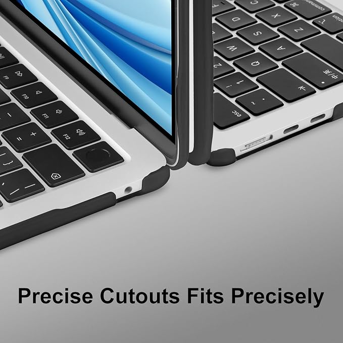 MOSISO Compatible with MacBook Air 13 inch Case 2025-2022 M4 A3240 M3 A3113 M2 A2681, Soft TPU Frame Bumper Anti-Cracking Hard Case&Keyboard Skin&Screen Film for MacBook Air 13.6 inch, Translucent