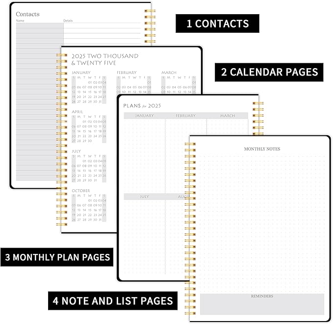 Monthly Planner 2025-2027, Simplified Monthly Calendar Planner, 24 Months Calendar, July 2025 - June 2027, 7.3" * 9.5", Waterproof Cover with Spiral Bound, for Office, School