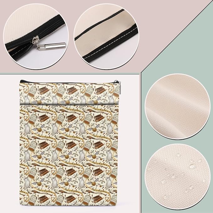 Magic Stuff Magic Owl Book Sleeve Book Cover Book Lovers Gifts Book Club Gifts Wizard Book Protector Book Gifts for Readers Women Magic Movie Fans Bibliophile Bookworm Mom Graduation Birthday Gifts