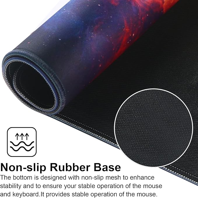 Large Gaming Mouse Pad with Stitched Edges,[27.5x11.8In] Extended Mouse Pad with Non-Slip Natural Rubber Base for Gamer/Desktop/Office/Home (70x30 Anying)