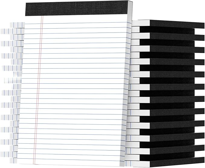 Legal Pads 8.5 X11, Narrow Ruled Notepads, 24 Pack, 50 Sheet/Pad, White Legal Pads, Tear Off Notepad, Perforated Writing Pad, Notebook Paper College Ruled, Notepads for Office Home School, Notepad