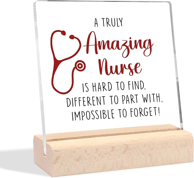 Nurse Gifts for Women, Thank You Gifts for Nurse Appreciation Gifts for Nurses Rn Nursing Student Gifts School Nurse Gifts Nurse Graduation Gift Ideas Clear Desk Decorative Sign