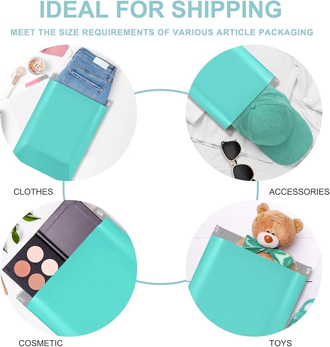 Metronic Poly Mailers 10x13 100 PC, Small Shipping Bags Mailing Envelopes Self Seal, Mailers Poly Bags for Shipping Waterproof and Tear-Proof, Mailing Bag Packaging Bags for Small Business, Teal