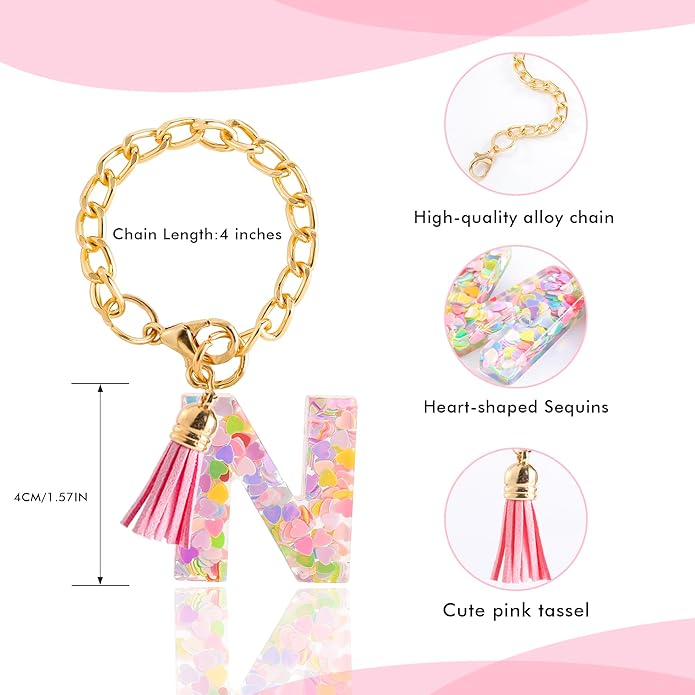 Letter Charm Accessories for Stanley Cup 1 PCS Cute Initial Keychain Handle Charm for Stanley Tumbler for Women