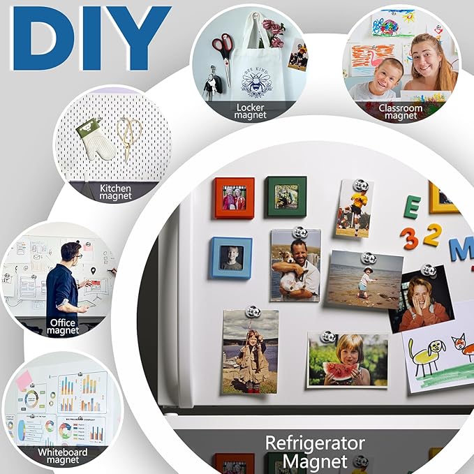 LOVIMAG Fridge Magnets 16Pcs Refrigerator Whiteboard Small Strong Magnet Classroom Kitchen Accessories Decorative Locker Set Decor Must Haves Office Calendar Refrigerador Magnetic Cute Crafts Silver