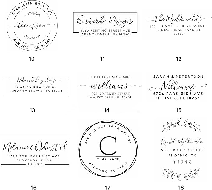 LOMENTICSCustom Self Inking Return Address Stamp, Make Return Addressing Easy - Up to 18 Designs - 15 Color Choices