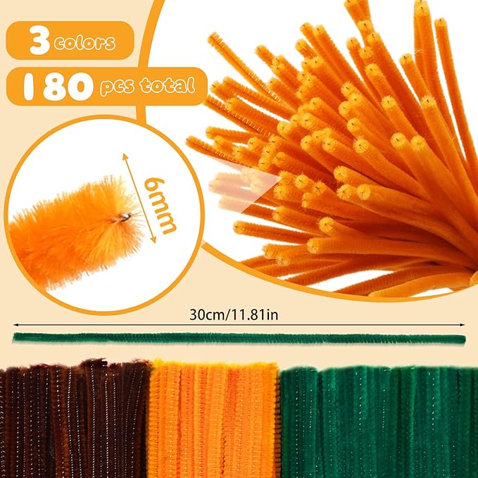 UzecPk 190PCS Pipe Cleaner Sunflower Kit for Crafts, Pipe Cleaners for Crafts, Pipe Cleaner Flowers Crafts, Pipe Cleaners for Flowers, Craft Supplies Kit, Ideas for Art Project Activity
