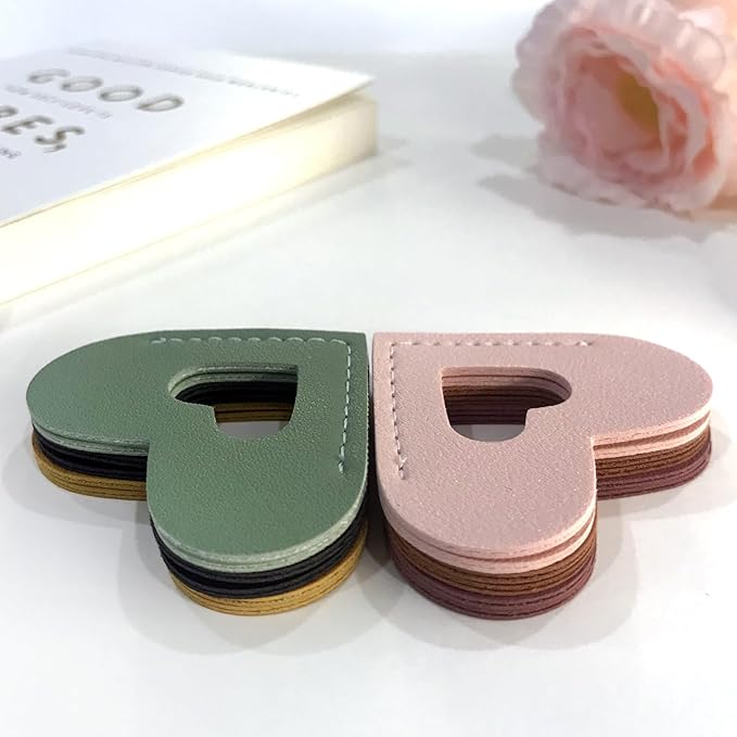 Leather Bookmarks, Wayzton Cute Hollow Heart Corner Bookmark, Personalized Book Accessories Gifts for Women Kids Reading Lovers