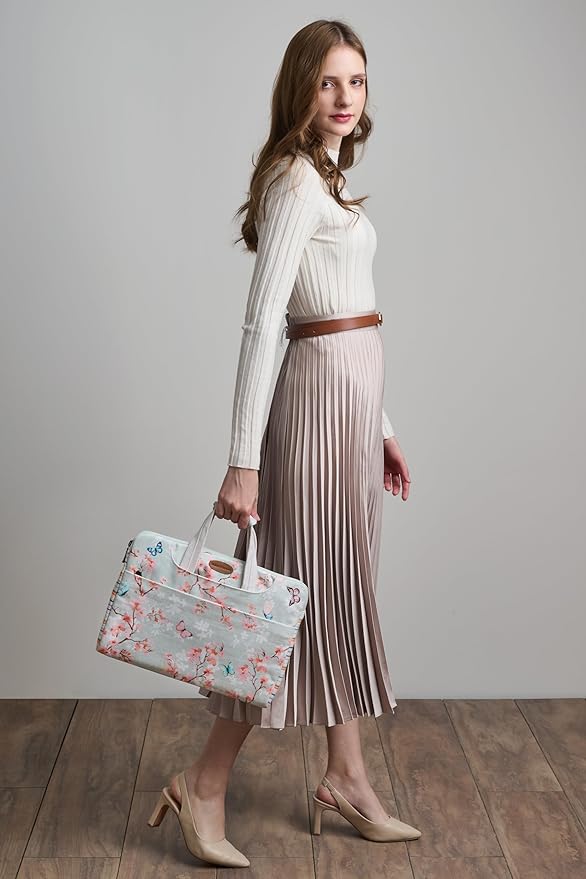 Maison d'Hermine Laptop Bag upto 13.5 inch Stain and water repellent Cotton canvas - Blossom In Spring