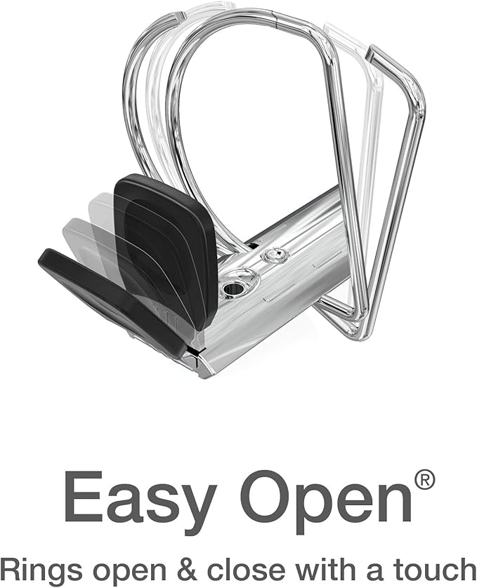 Oxford 3 Ring Binders, 1 inch ONE-Touch Easy Open D Rings, Durable Binders for School and Office, ClearVue, Xtralife Hinge, Non-Stick, PVC-Free, Black, Holds 250 Sheets, 4 PK (79903)