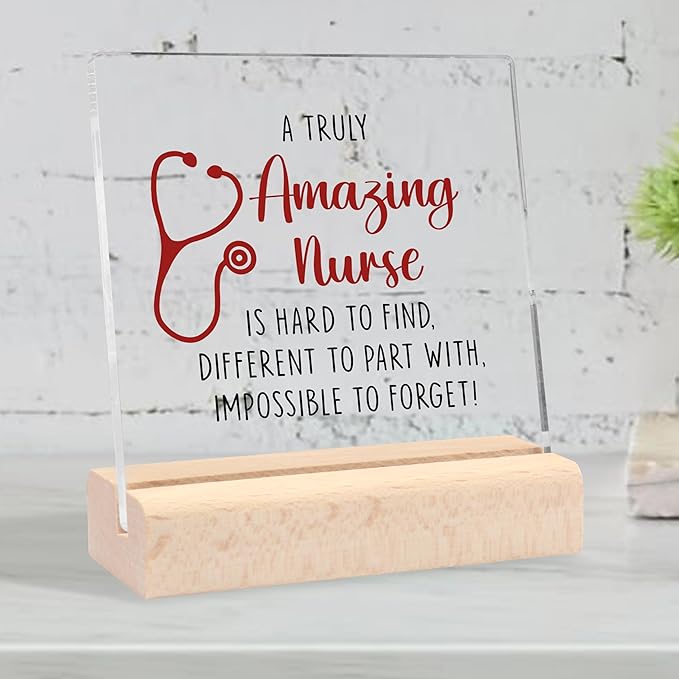 Nurse Gifts for Women, Thank You Gifts for Nurse Appreciation Gifts for Nurses Rn Nursing Student Gifts School Nurse Gifts Nurse Graduation Gift Ideas Clear Desk Decorative Sign