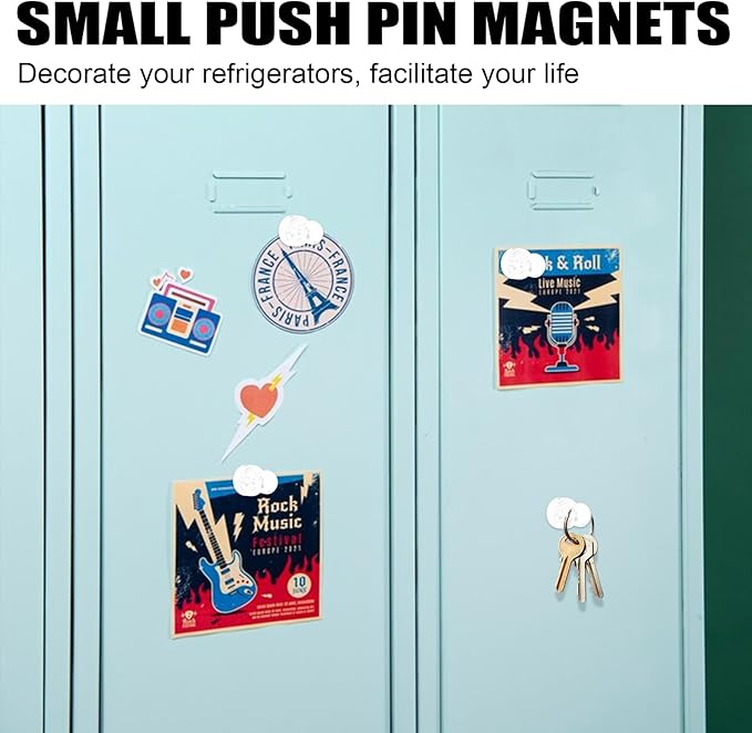 LOVIMAG Fridge Magnets 20Pcs Refrigerator Whiteboard Small Strong Magnet Classroom Kitchen Accessories Decorative Locker Set Decor Must Haves Office Calendar Refrigerador Magnetic Cute Crafts White