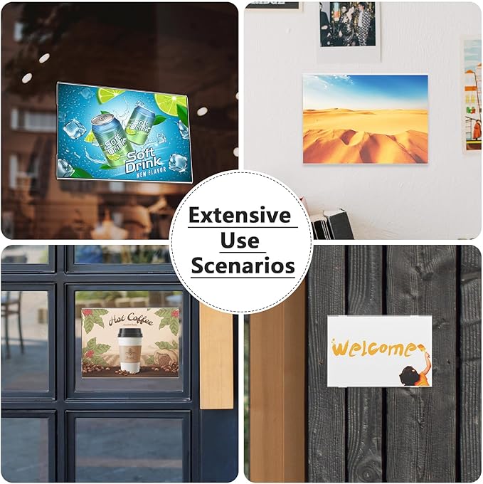 MaxGear Acrylic Sign Holder 4x6, Clear Plastic Wall Mount Sign Holder with Double-Sided Tape, Acrylic Picture Frame Flyer Paper Document Holder Acrylic Wall Frame for Home, Office, Restaurant, 6 Pack