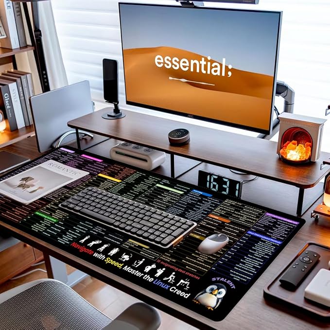 Linux Command Line Mouse Pad - 31.5"x11.8" XL Large Cheat Sheet Desk Mat for Kali/Ubuntu/Red Hat/Debian/OpenSUSE/Centos/Arch/Mint for Programmers, Developers, and IT Professionals