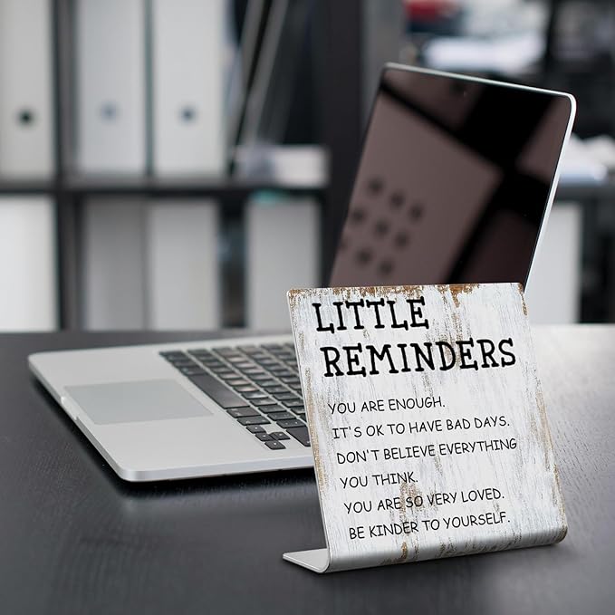 Little Reminders Definition Office Decor Sign Plaque,Positivity Recovery Self Care Encourage Gift,Mental Health Gift for Coworker Women men,Cheer Up Gifts For Best Friend XUV90