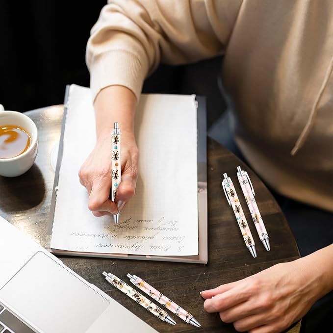 German Shepherd Ballpoint Pens Gifts 24Pcs Cartoon Dogs Pen Set Animal Retractable Smooth Writing Ballpoint Pen Gift for Women Teacher Students Dog Lovers Teen Office School Party Supplies