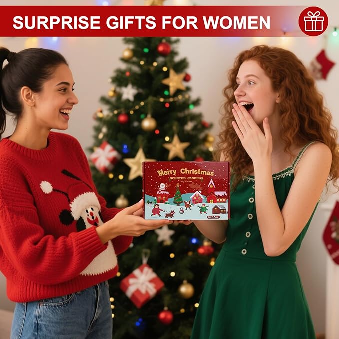 6 Pack Christmas Scented Candles with Natural Soy Wax, Long Lasting Aromatherapy Soy Candles for Home Scented, Christmas Candles Gift Set for Women & Friends