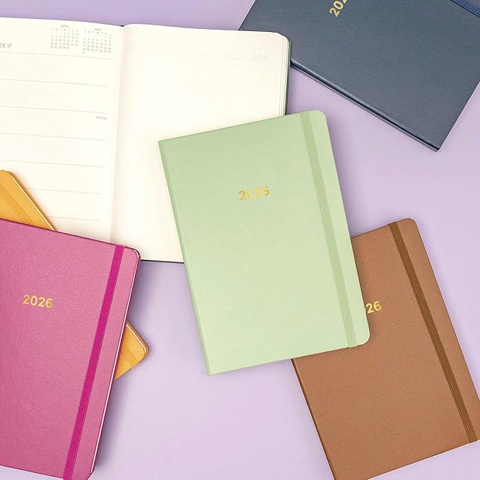 PAPERAGE 2026 Weekly & Monthly Planner, 12 Months (January 2026 - December 2026), 5.6 in x 8 in, Hardcover 2026 Planner with Weekly & Monthly Spreads, Note Pages, Stickers & Back Pocket – Marigold