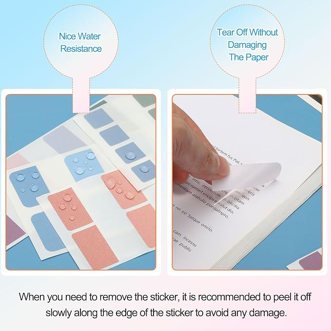 PATIKIL Clear Index Sticky Tabs, 720 Pcs Small Transparent Sticky Notes Bookmarks Planner Stickers Page Tabs for Office Notebooks File Folder Ledger Book, Gradient Pink