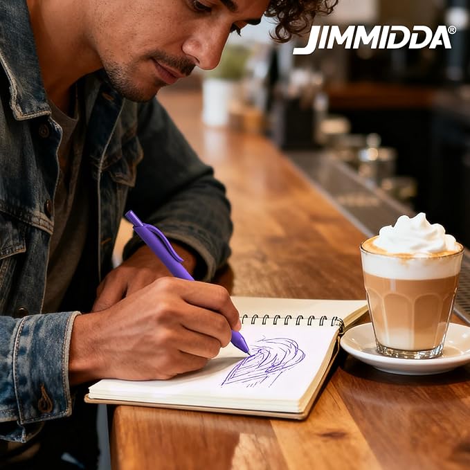 52 Pcs Pens Bulk - 1.0MM Ballpoint Pens Purple Ink | Medium Point Smooth Writing, No Bleed Retractable Ball Point Pen for Office School (Purple - 52Pcs)