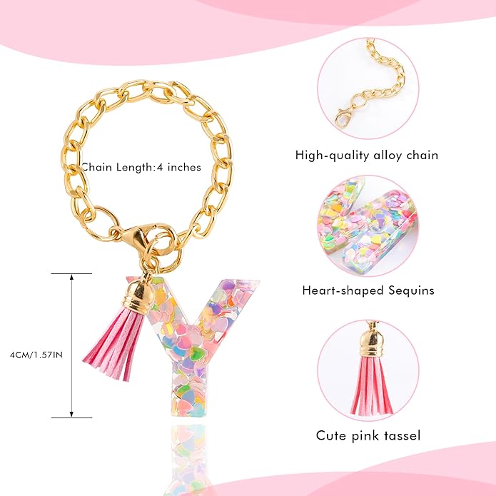 Letter Charm Accessories for Stanley Cup 1 PCS Cute Initial Keychain Handle Charm for Stanley Tumbler for Women