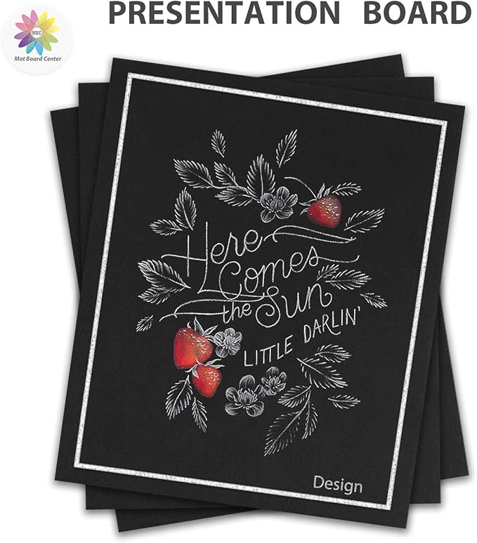 Mat Board Center, Pack of 10 Acid-Free Foam Boards, 20x24 inch Black Foam Boards, 3/16" Thick