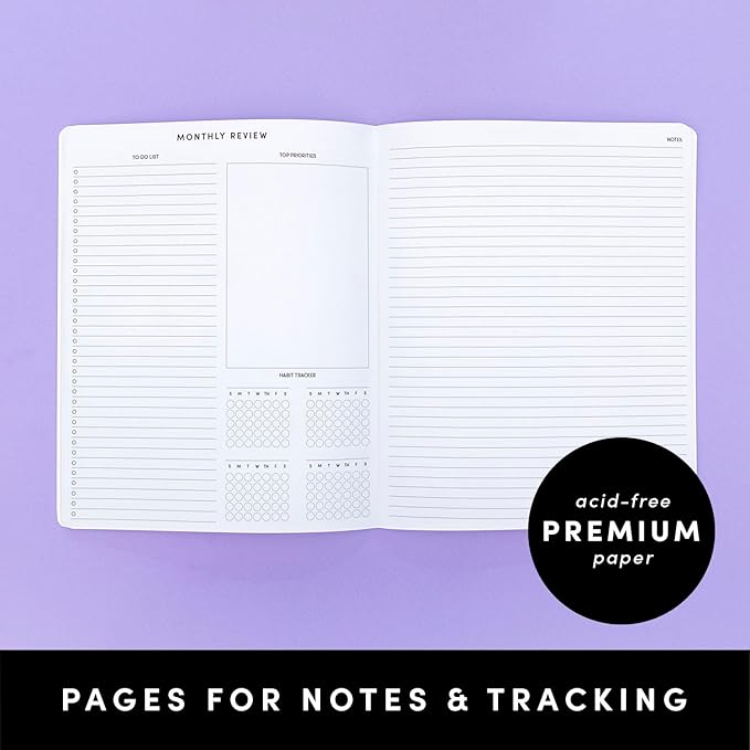 PAPERAGE 2026 Monthly Planner, 12 Months (January 2026 - December 2026), 8 in x 10 in, 2026 Planner with Large Monthly Spreads & Calendar Views, Note Pages, To Do Lists & Trackers, – Floral Daze