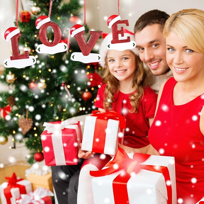 Personalized 26 Letters Ornaments for Christmas Tree 2025, Custom Christmas Ornament with Family Member's Names 3D Resin Xmas Hanging Pendant Original Gifts for Family Friends(Y)