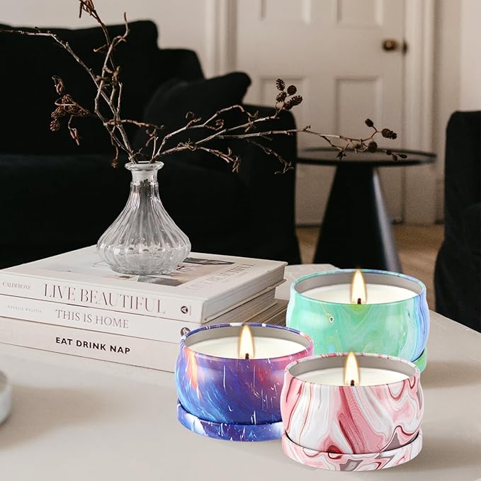 Scented Candles Gifts Set 24 Pack Soy Wax Travel Tin Jar Candles for Home 2.5 OZ Scented for Mom for Christmas, Birthday, Thanksgiving, Mother's Day