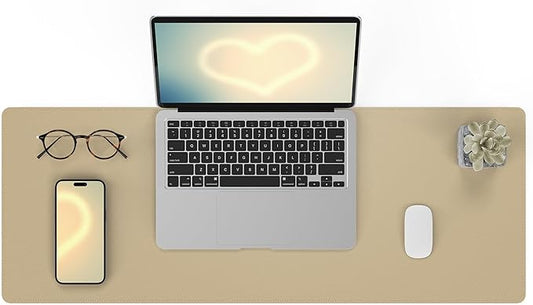Non-Slip Desk Pad, Desk mat,Waterproof PU Leather Protector, Easy Clean Laptop Mat for Work/Home/Decor (Apricot, 31.5" x 12")