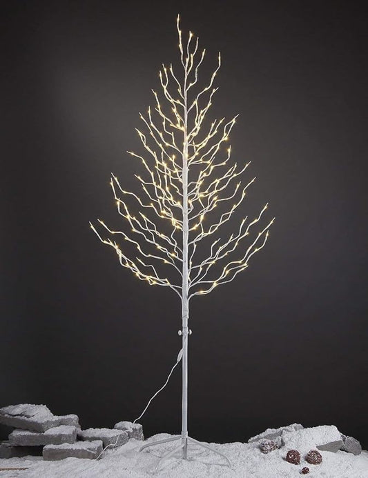 Lightshare Twisted 6FT Warm White Star Light Christmas Tree, White