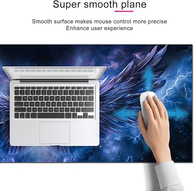 Mouse Pad Blue Wing Lightning XL Large Desk Mat 31.5 x 11.8 Inch Extended Gaming Mousepad Keyboard Mat Computer Desk Pad Waterproof Non Slip Office Mouse Pads for Desktop Accessories