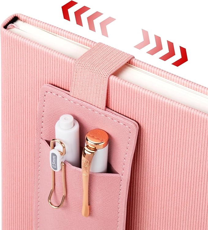 Lined Journal Notebook for Work, A5 Leather Notebook with Pen Sleeve, 100GSM/160 Pages Thick Paper, Daily Journals for Writing, School, Note Taking, Business, Travel, College Ruled