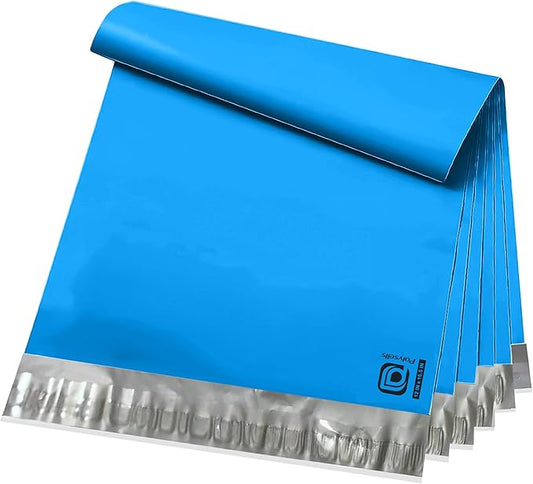 POLYSELLS 200 pcs 12x15.5 Inches Blue Poly Mailers Shipping Envelopes, Strong Adhesive Sealing, Waterproof, and Tear-resistant Postal Mailing Bags for Small Business, Clothes, Non-Fragile Items