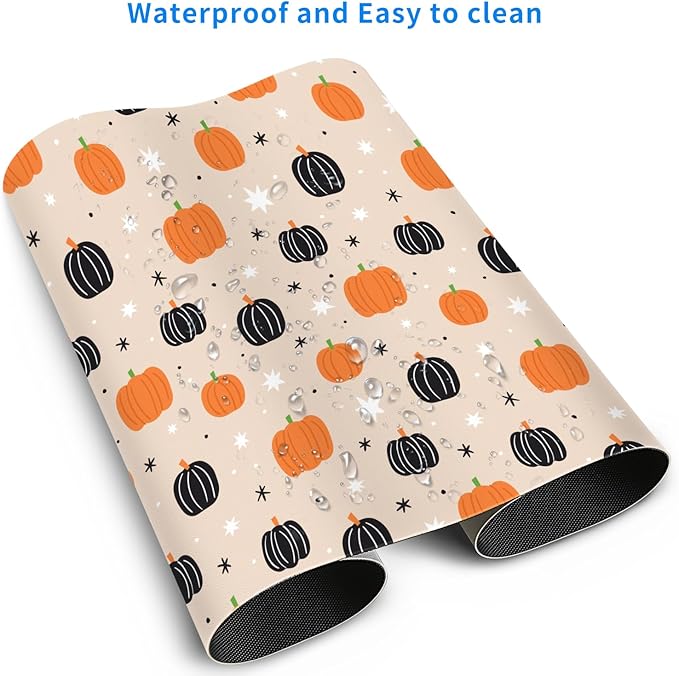 MAYCARI Halloween Cute Pumpkin Pad Kawaii Cartoon Funny Spirit Extended Desk Mat Non-Slip Rubber Baseb Large Mousepad for Desk Gaming Laptop Desktop 31.5"X15.7"