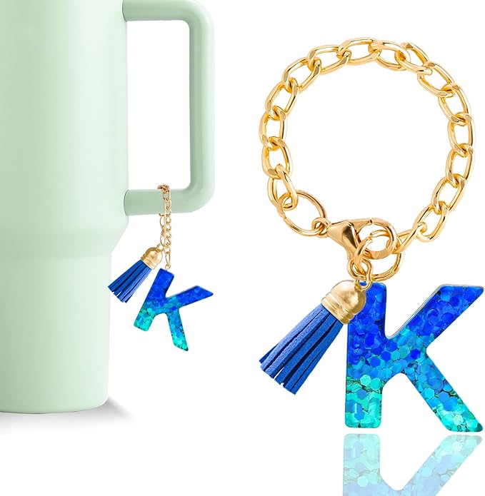 Letter Charm Accessories for Stanley Cup 1 PCS Cute Initial Keychain Handle Charm for Stanley Tumbler for Women