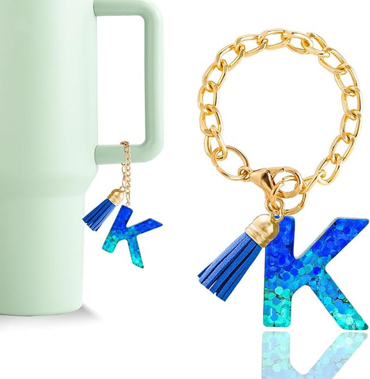 Letter Charm Accessories for Stanley Cup 1 PCS Cute Initial Keychain Handle Charm for Stanley Tumbler for Women