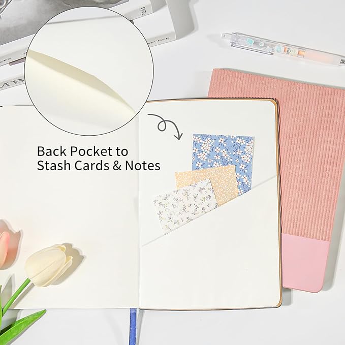 Lined Journal Notebook for Work College Ruled Note Book 5.79"x8.27" A5 PU Leather Daily Journaling 216 Pages for Women Men Writing Home School Supplies Business (Khaki)