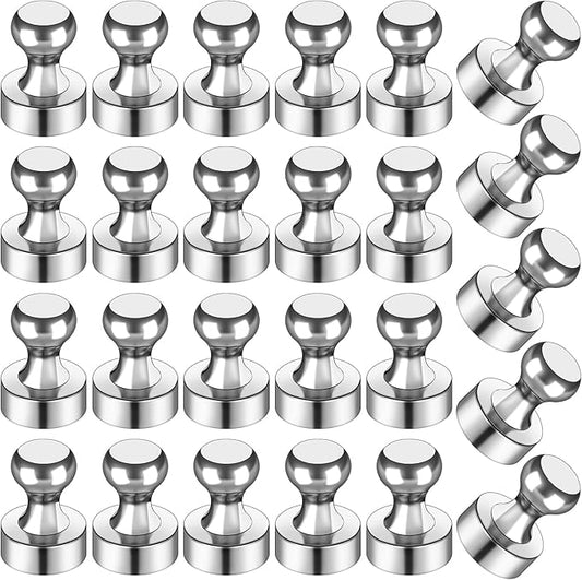 LOVIMAG Fridge Magnets 25Pcs Refrigerator Whiteboard Small Strong Magnet Classroom Kitchen Accessories Decorative Locker Set Decor Must Haves Office Calendar Refrigerador Magnetic Cute Crafts Silver