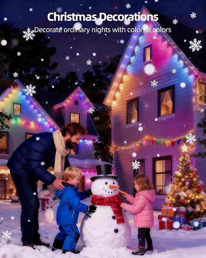 oneup 250FT Permanent Outdoor Lights, Smart RGB Outside Light with 16 Million Colors,App & Voice Control, Music Sync, Waterproof Eaves Lights for Garden House Christmas Patio Decor