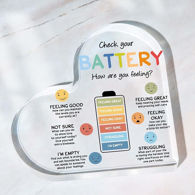 Mental Health Decor, Psychotherapy Affirmations Heart Acrylic Sign, School Counselor Sign, Therapy Anxiety Decor Sign, Mental Health Gifts for Social Worker Classroom School Counseling Educational