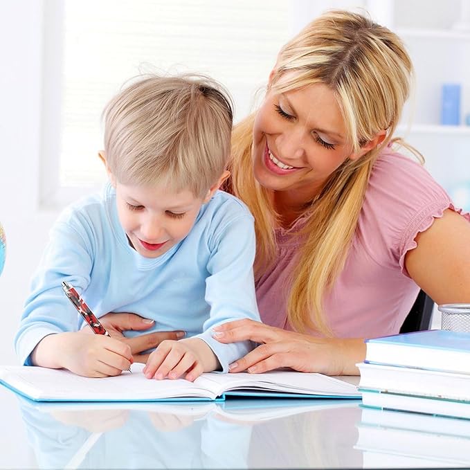 Men Women Cute Ballpoint Pens with Black Ink, 0.5mm Retractable Writing Pens Red Black Camouflage Camo Ball Point Pen Office Accessories Stationary, 2 Pcs