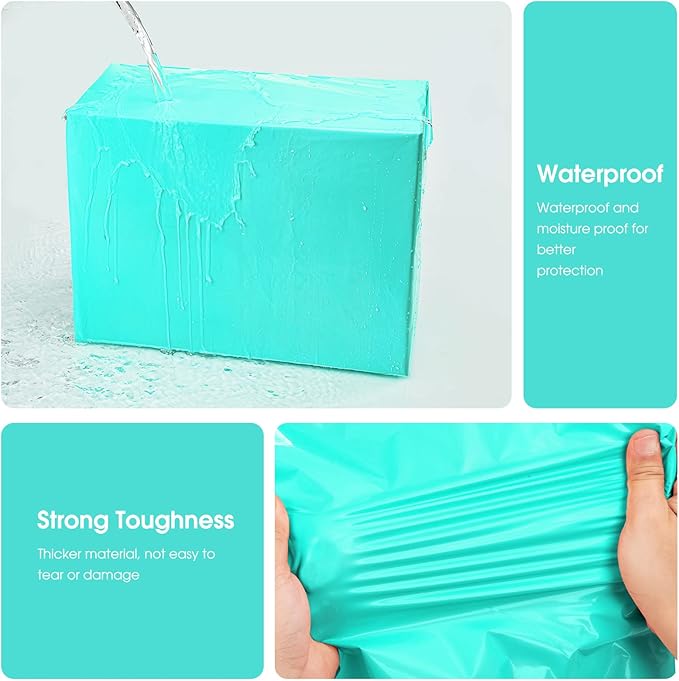 Metronic Poly Mailers 24×24 50 Pcs Large Shipping Bags for Clothes Plastic Mailers Strong Self Seal Adhesive Shipping Envelopes for Small Business Tear-resistant Mailer Bags Mailing Envelopes in Teal